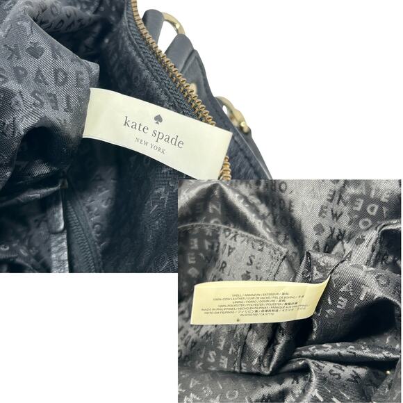 Kate Spade Black Leather Satchel Pine Street Kori Gold Chain Strap & Top Handle - Picture 16 of 16